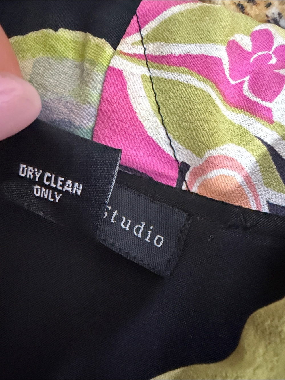 Casual Studio XL Rayon Patchwork Floral Black Button Front Jacket Shirt Vintage - Picture 6 of 8